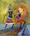 bailarinas negras decoración pinturas gruesas africanas
